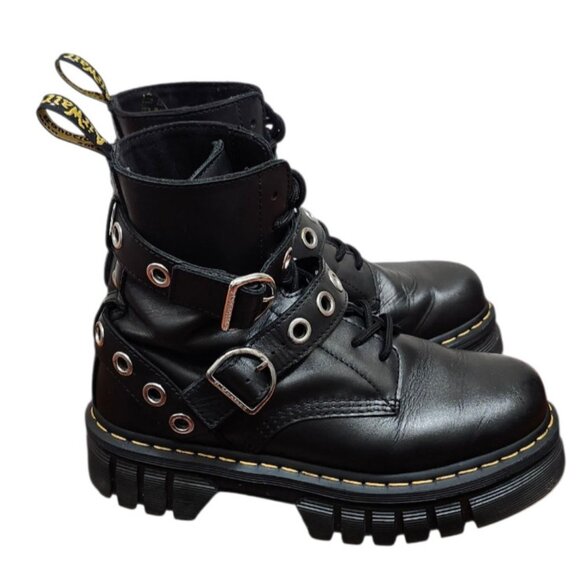 Dr Martens AUDRICK Hardware Leather Platform Boots Women's SOFT COMFORTABLE  10L - Picture 5 of 16